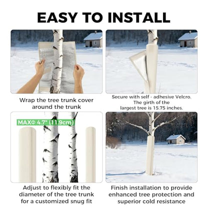 2 Pack Tree Covers for Winter - Tree Winter Protection with 600D Waterproof Oxford Fabric,Adjustable for 9.8"-15.5" Trunk Circumference, Protects from Snow, Deer & Birds (2 Pack)
