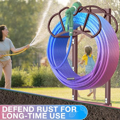 Qatsrin Garden Hose Holder Holds 160ft, Rustproof Water Hose Storage Bronze - color: Bronze
