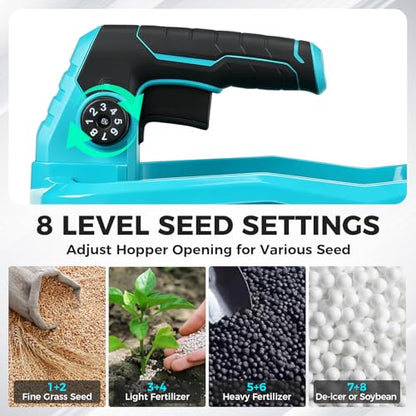 Seed Spreader Handheld with 2 Battery, Fertilizer Spreader