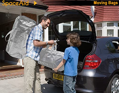 SpaceAid Heavy Duty Moving Bags, Extra Large Storage Totes W/Backpack Straps Strong Handles & Zippers, Alternative to Moving Boxes, Packing & Moving Supplies, Gley (4 Pack) - color: Grey, size: 4 Pack