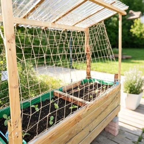 3.28 Ft * 3.28 Ft Jute Trellis Netting, Heavy-Duty Garden Plant Climbing Support Net for Vining Fruits, Vegetables & Flower Plants. - size: 1M*1M