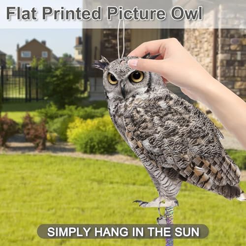 Owl to Scare Animals, 5 Pack Hanging Effective Owl Control Device to Keep Animals Pigeon Woodpecker Away from Outdoor Garden Yard - color: Grey-5