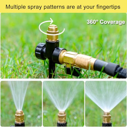 FANHAO Metal Lawn Sprinkler for Yard, 2 Pack Automatic Garden Water Sprinkler on Spike Base, Adjustable Brass Sprinkler Nozzle 360 Degree Large Area Coverage for Lawn Grass Patio Garden Irrigation - color: Black