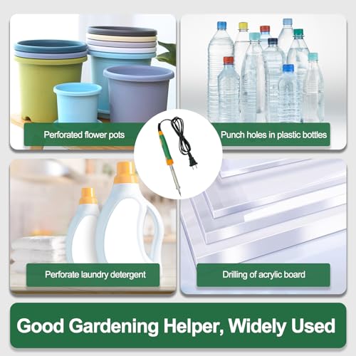 DIY Plastic Pots for Plants,Small Plant Pots Perforator for Home Use,Flowerpots Drilling,Add Drainage Holes to the Flower Pot,Soldering Iron,Planting Tools for Indoor and Outdoor Garden Plants.