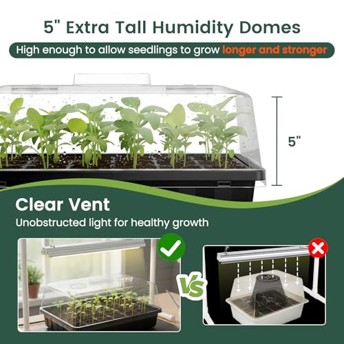 5 Pack 5" High Humidity Domes for SOLIGT 14*10.8*2.3" Seed Starting Trays - size: 5 domes for 1014 trays