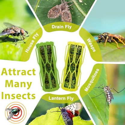 2 Pack Ranch Wasp Trap Outdoor Hanging with Fluorescent, Wasp Trap Carpenter Bee Traps for Outside, Wasp Fly Catcher Fly Traps Killer Hunter for Hornet, Gnat, Mosquito, Flying Insect