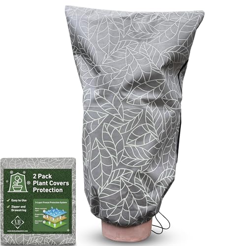 Plant Covers Freeze Protection 32"x47" | 2-Pack Winter Frost Blankets - size: 32 x 47 In