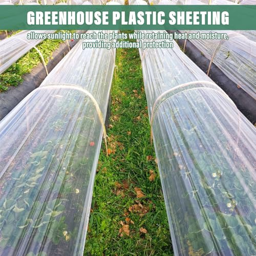 Legigo 8 X 26 Ft Clear Greenhouse Plastic, Plant Covers Freeze Protection - size: 8 x 26 Ft