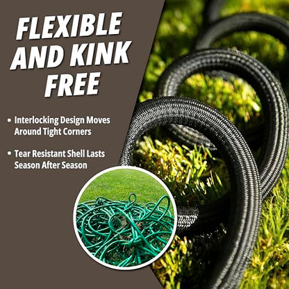 Hydrosteel PRO 50 Ft Heavy Duty Metal Garden Hose with Brass Nozzle