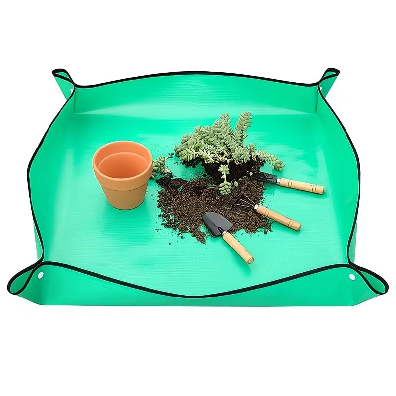 Portable Waterproof Gardening Mat – 26in Plant Potting & Repotting Mat for Indoor Gardening, Succulent Transplanting, Seed Starter Tray, Plant Accessories, Gardening Essentials, Greenhouse Floor