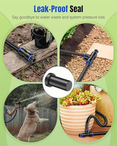 Pawfly 15 Pcs 1/2 Inch End Plugs for Quick Connect 1/2" Drip Irrigation Tee Connectors, 1/2 Inch Drip Irrigation Fittings, Leak-Proof End Cap Fittings End Caps End Closure, Drip Irrigation Parts - size: 15 Pcs 1/2" End Plugs