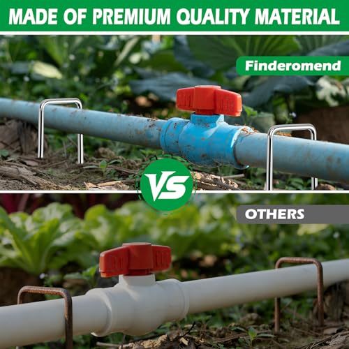 100 Pack Landscape Staples, 4" 8 Gauge Galvanized Steel Garden Stakes,Landscape Pins Turf Staples for Securing Weed Barrier Artificial Grass - size: 4in