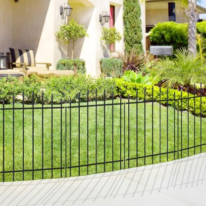 32” x 12’ No-Dig Metal Garden Fence with Stakes, Panels Fencing for Dogs - size: Roman Col 32″H x 12ft (6Panels)