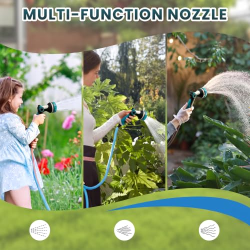 Garden Hose Nozzle,Water Hose Sprayer Thumb Control with 10 Spray Patterns - color: Blue