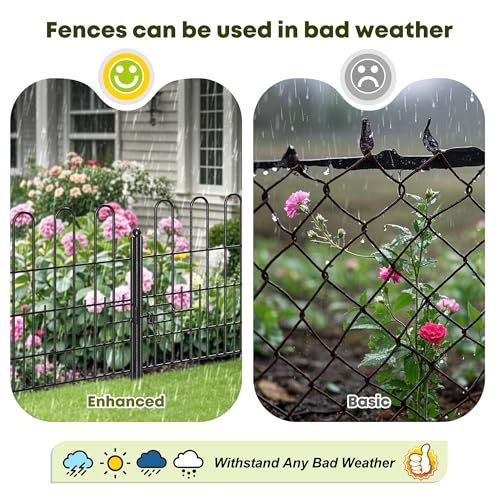 DurayLoly Garden Animal Barrier with Gate, 5 Panels 24" H Outdoor Fence - size: 5 Panels 24.01in (H) X 10.04ft (L)-With Gate