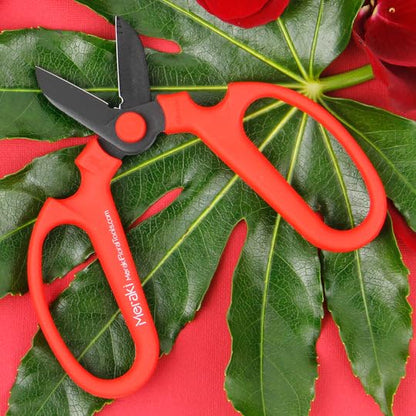 MerakiFloralTools Flower Scissors With Black Carbon Steel Blades 6.7 Inch, Amaryllis (Red) - style: 6.7 Inch Red