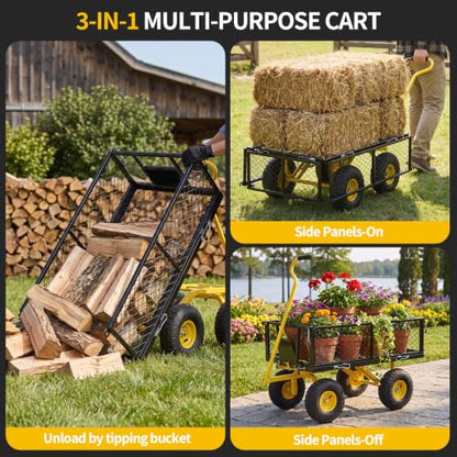NorthSky Steel Garden Dump Cart Heavy Duty 800 LBS Utility Wagon