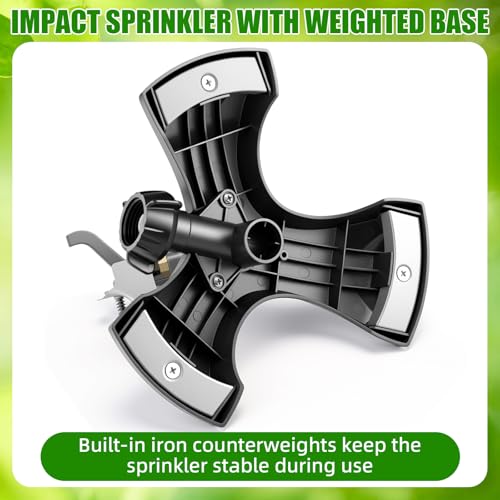 Reallnaive 3 Pcs Pulsating Sprinklers for Yard ABS Weighted Base - style: ABS Base
