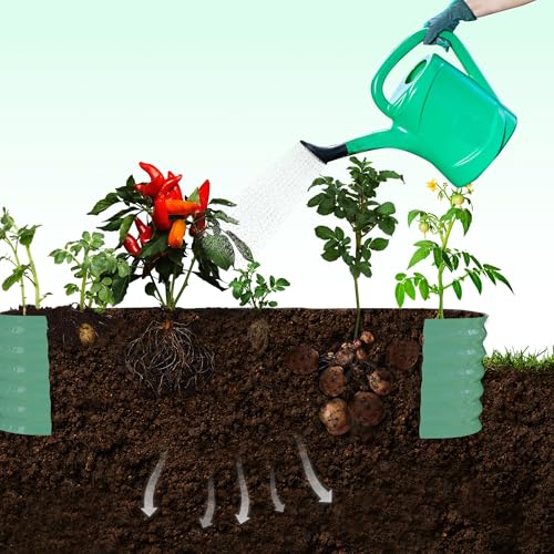 Metal Raised Garden Bed with Trellis for Climbing Plants Outdoor - color: Green