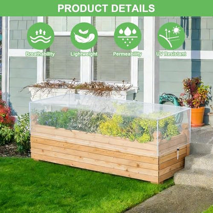 2 Pack Garden Netting for Raised Beds, Raised Beds Bug Net with Drawstring