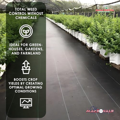 OldMacDonald - Premium Landscape Fabric - Heavy Duty 12ft x 300ft (3.66m x 91.44m) - Commercial Grade, Woven Landscaping Ground Cover for Gardening, Farming, Agriculture Folded - size: 12ft x 300ft (3.66m x 91.44m)