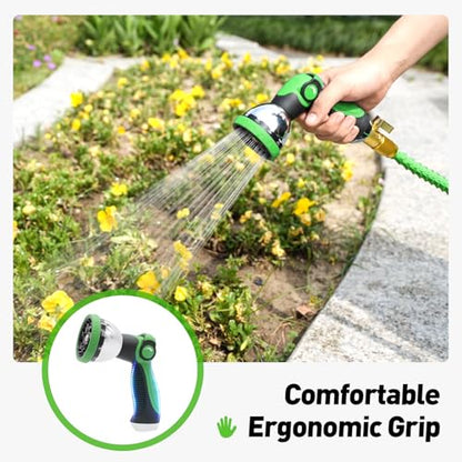Besiter Garden Hose Nozzle Sprayer: 2 Pack 10 Watering Patterns Spray Nozzles Heavy Duty Metal Hose Head Hose Attachment, Thumb Control On Off Valve - color: Bluegreen