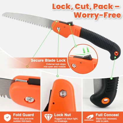 Hand Saw for Wood Cutting Foding Pruning Saw Branch Cutter for Tree 7 Inch