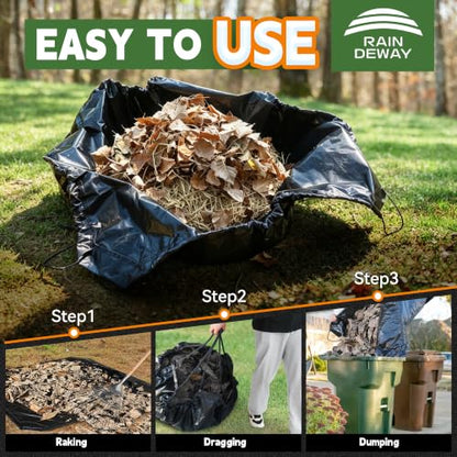 RAINDEWAY Drawstring Tarps 9x9 Feet (2pack) Black Waterproof Leaf Tarp - size: 9x9 Feet(pack of 2)