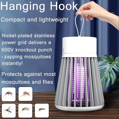 Bug Zapper Rechargeable Mosquito Repellent Indoor Outdoor,Portable Mosquito Zapper,Fly Zapper Fruit Fly Trap for Patio, Home, Backyard, Yard, Garden, Campsite