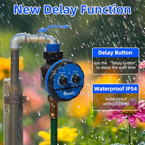Digital Water Timer, Dual Dial Control, Battery Operated, Blue - color: 1 Outlet Timer