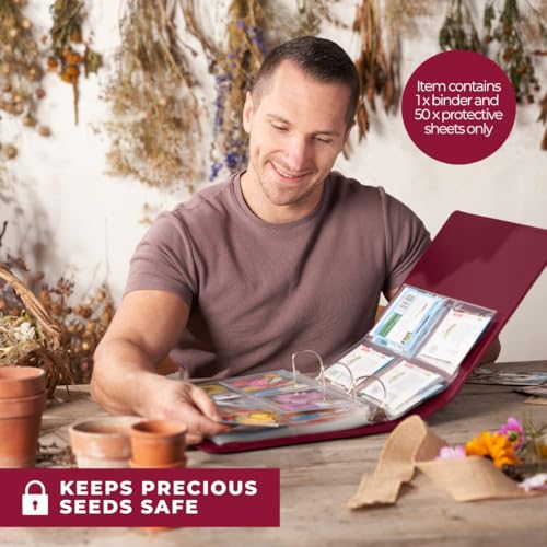 Wildgoose Seed Binder - Seed Packet Organizer, Storage Book, Raspberry - color: RASPBERRY