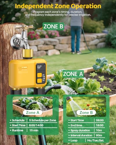 WiFi Water Timer 2 Outlet Garden, Brass Inlet & Outlet - size: 2 Outlet I/O
