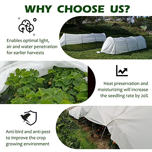 Plant Freeze Protection Cover, 5x30 FT Floating Row Cover - size: 5x30ft