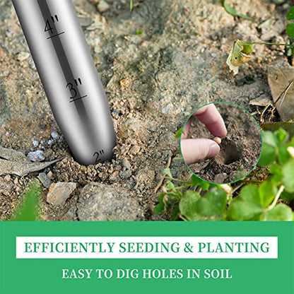 Sukiise Hand Dibber, Seed Dibber, Bulb Planter Tool, Seed Planter Tool, Hole Digger for Plant Labels, for Self Watering Stakes, Hand Held Bulb Planter for Tulip Daffodil Crocus Garden Tool