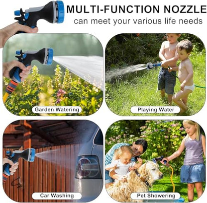 Garden Hose Nozzle with Adjustable 10 Watering Patterns Hose Spray Nozzle - color: Blue