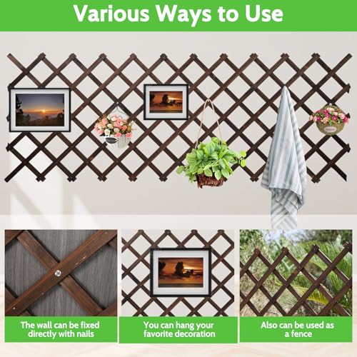 Expandable Garden Trellis Large Wooden Lattice Fence - color: 200x90cm