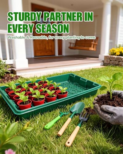 10 Pack 14.8"x9.6" Seed Starter Trays No Drain Holes for Microgreens - size: 10 Pcs