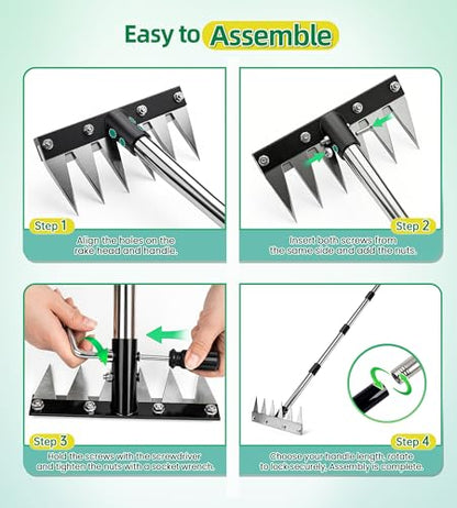 Weeding Rake Puller Tool for Garden,Heavy Duty Iron Weed Puller Cutter Tool - style: 6 Teeth