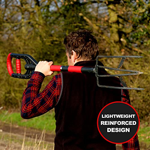 Roamwild Multi-Digger Garden Digging Spading Fork – Fibreglass Light Weight Gardening with Unique Dual Soft AIR Light Grip Technology & Soil Lump Cutting Bladed Tines (Fork) - color: Fork