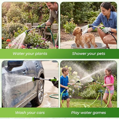 Hushee 2 Pack 16 Inch Metal Watering Wand for Garden Hose, 8 Pattern, Green - color: Green