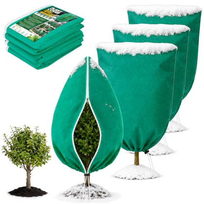 NONMON 4 Pack Plant Covers Freeze Protection 31.5" x 47" - size: 31.5" x 47" - 4 Pack