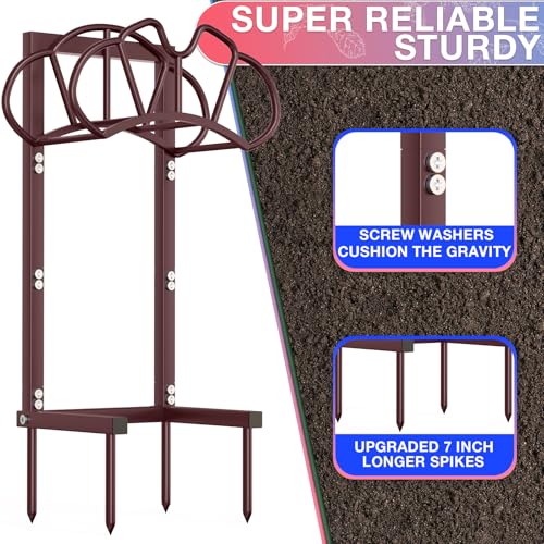 Qatsrin Garden Hose Holder Holds 160ft, Rustproof Water Hose Storage Bronze - color: Bronze