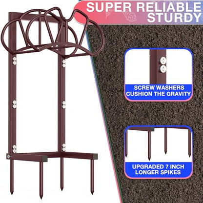 Qatsrin Garden Hose Holder Holds 160ft, Rustproof Water Hose Storage Bronze - color: Bronze
