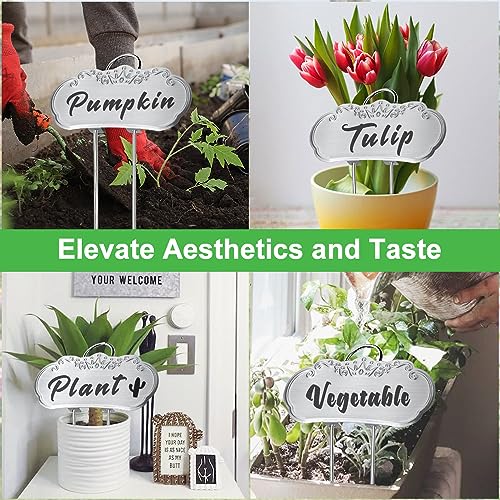 Metal Plant Labels, Tall Plant Labels, Garden Labels Outdoors for Flower, Fruit and Vegetable, Stainless Steel, Weatherproof (25 Pack, 4'' x 1.9'', Silver) - color: Silver, size: 25 PACK SUS 304 Garden Labels