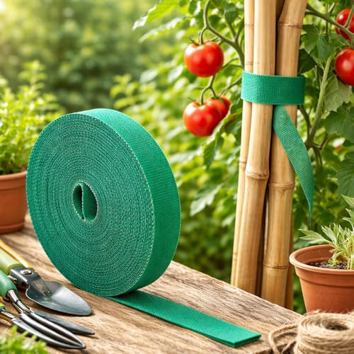 Colorful Nylon Plant Ties Multipurpose Strap Roll for Garden Cable Organizing, Adjustable Fastening Cord for Plants and DIY Projects - color: 3Pack green
