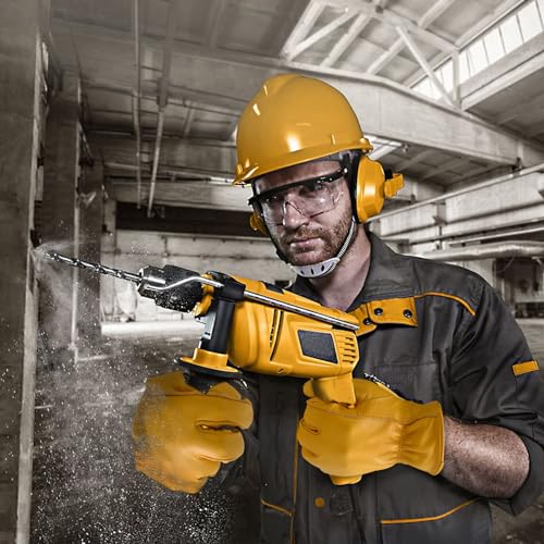 Garden Gloves, Puncture Resistant Gloves, Cowhide Protective Gloves for Gardening/Logging/Construction/Truck Driving - size: X-Large