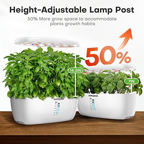 Ahopegarden 12 Pods Indoor Garden Hydroponics Growing System Kit with LED - color: Snow White