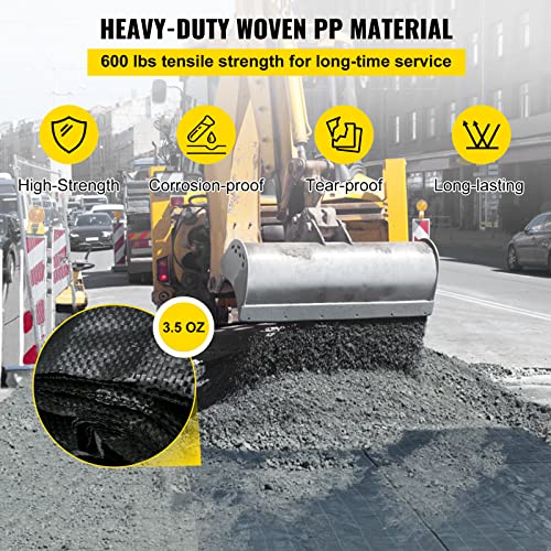 VEVOR Weed Fabric Barrier Heavy Duty, 12.5x50ft 3.5oz Weed Blocker Fabric, Woven Landscape Fabric, Garden Fabric Weed Barrier, Weed Control Fabric Ground Cover, Geotextile Fabric, Gardening Mat, Black - size: 12.5FT*50FT-3.5OZ, style: Woven