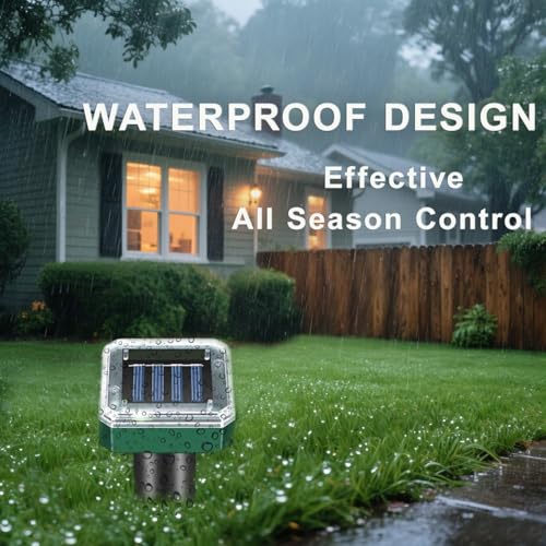 Mole Repellent Solar Powered, 10 Pack Gopher Repellent and Snake Repellent for Yard, Waterproof Ultrasonic Vibration Stakesfor Outdoor Lawn Garden to Get Rid of Moles, Voles, Groundhogs,Rodents