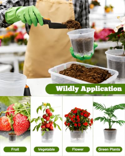 30 Pack Clear Plastic Nursery Pots, 5/4/3 Inch Seed Starting Pots - color: 3/4/5 Inch-30pcs, size: Small